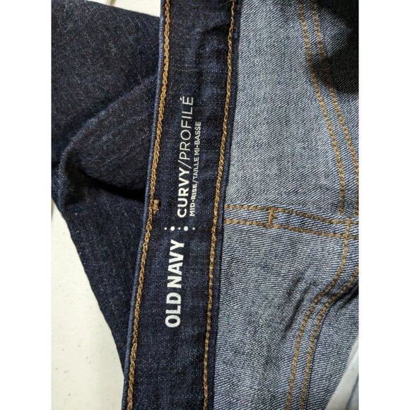 Old Navy Curvy Profile Mid Rise Dark Blue Denim Skinny Jeans Womens 2 Stretch - Picture 5 of 6
